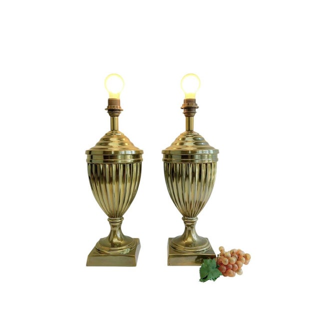 Large Empire Brass Urn Shaped Table Lamps from Kullmann, 1970s, Set of 2 For Sale - Image 9 of 11