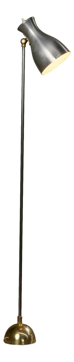 Model 57/416 Floor Lamp in Brass, Nickel-Plated Steel, and Aluminum by Dieter Schulz for Wohnbedarf AG, Switzerland, 1950s
