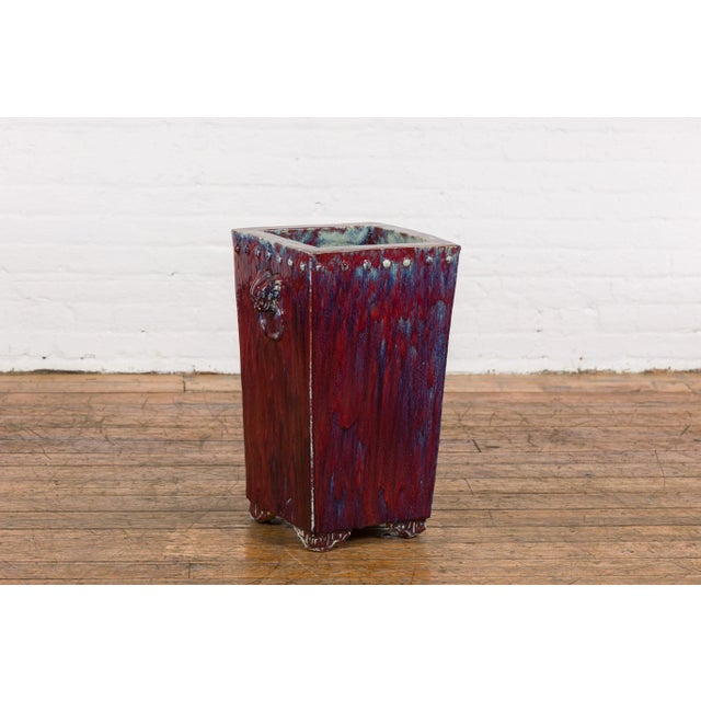 Vintage Chinese Multi-Color Ceramic Garden Planter with Mythical Creatures For Sale - Image 11 of 13