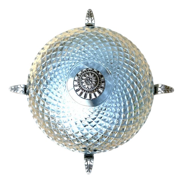 Clear Glass Flush Mount, 1990s For Sale