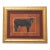 Bull Cow Steer Western Americana Folk Art Traditional English Sienna Black Burgundy Original Oil Painting Cleo Plowden For Sale