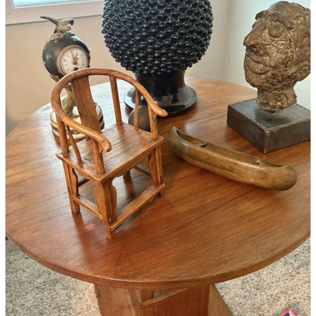 Asian teak wood chair (8.5” high) in a Lotus Blossom style. What’s unique about this chair is that it is a replica of a...