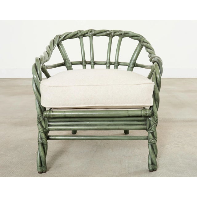 Late 20th Century McGuire Organic Modern Twisted Rattan Lounge Chair For Sale - Image 5 of 18