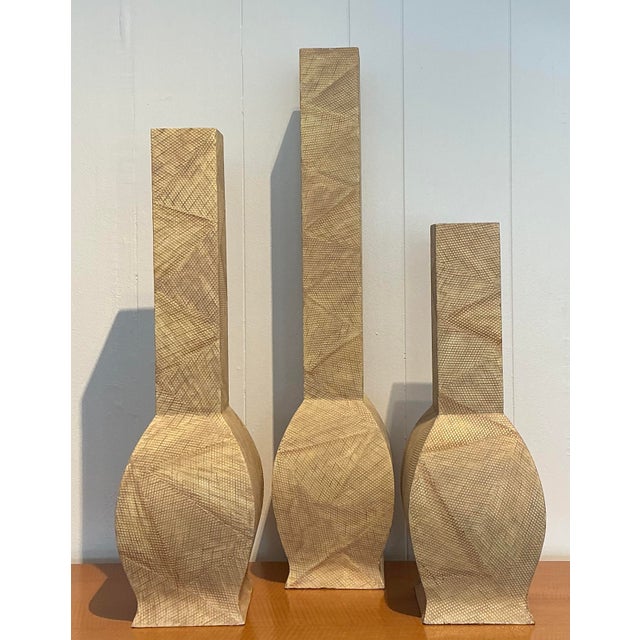 Vintage Snakeskin Trio of Vases For Sale - Image 4 of 12