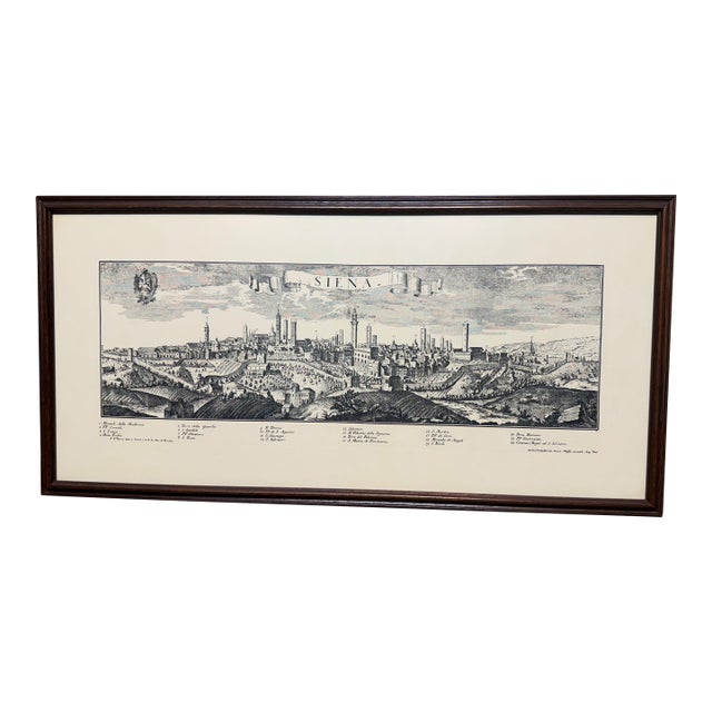 Antique Engraved Map Siena Friedrich Bernhard Werner Probst Wolff 18th Italy For Sale