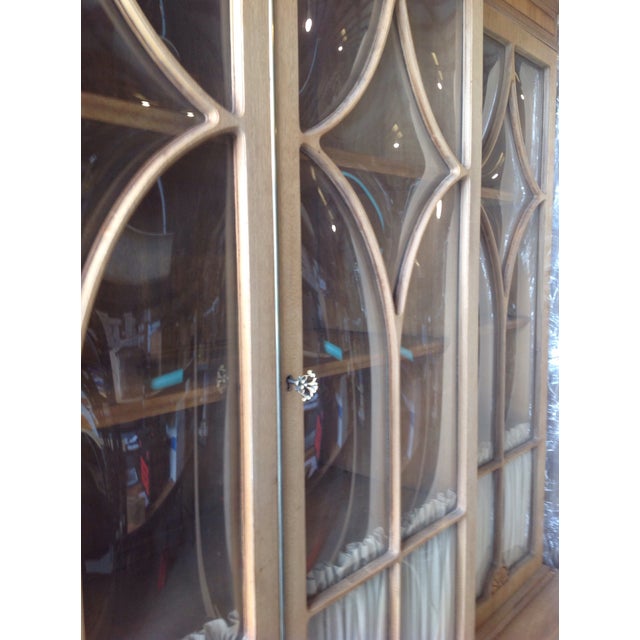 Mid 18th Century Cabinet With Curved Glass Doors and Drop Down Butler's Desk For Sale - Image 12 of 12