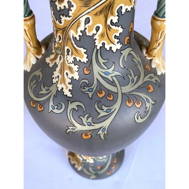 Art Nouveau Mettlach Pottery Vases With Incised Markings on Underside - a Pair For Sale In San Francisco - Image 6 of 9