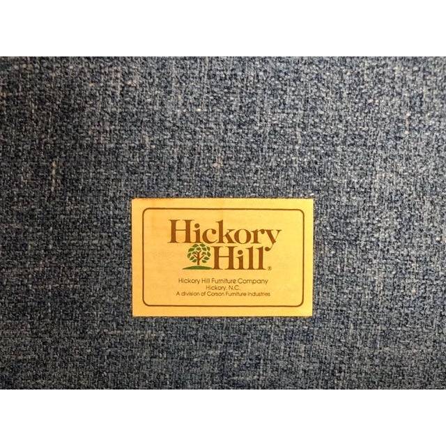 Vintage Newly Upholstered MCM Blue Velvet Parsons Chair For Sale - Image 11 of 11