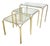 Mid-Century Hollywood Regency Brass and Glass Nesting Tables, 1970s, Set of 3 For Sale