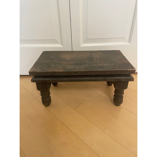 Vintage Primitive Wooden Riser Prayer Stool Small Foot Stool For Sale - Image 4 of 10