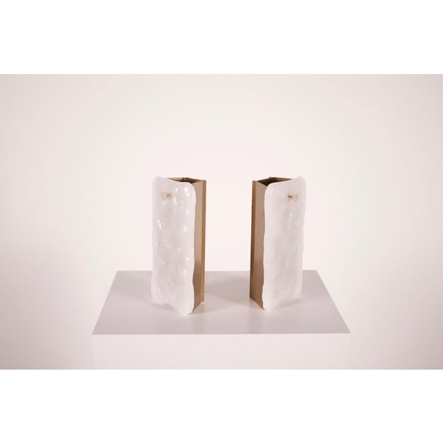 White Murano Glass Wall Lights, 1970s, Set of 2 For Sale - Image 8 of 12