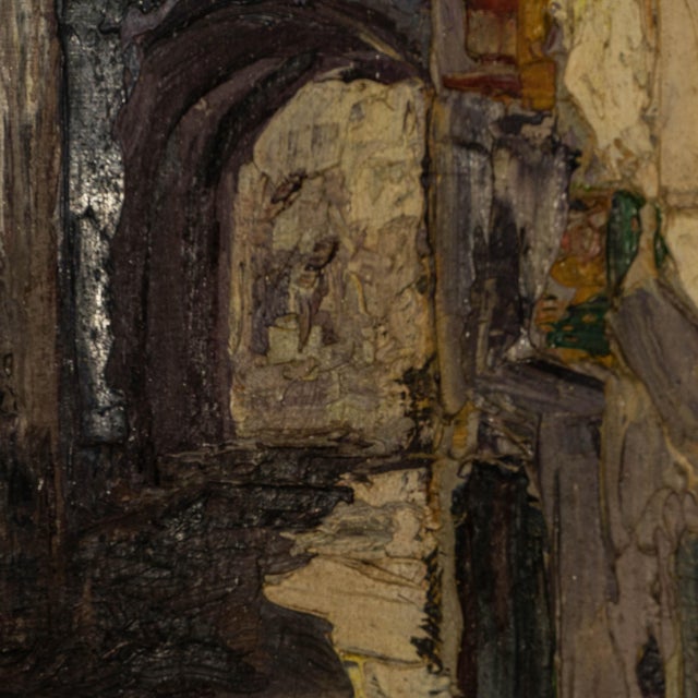 Early 20th Century Early 20th Century French Oil on Canvas Townscape For Sale - Image 5 of 18