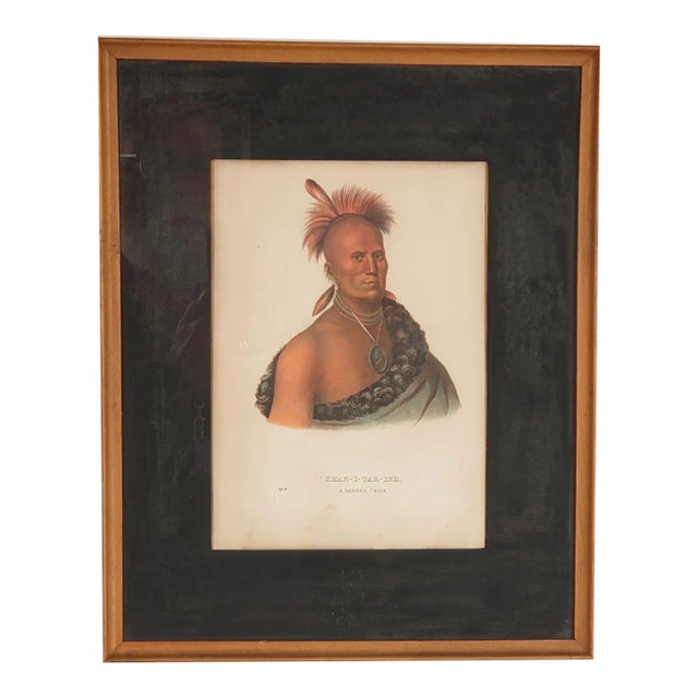 Hand-Colored Engraving of American Indians, 19th Century For Sale