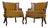Mid-20th Century French Country Louis XV or Bergere Style Pair Low Backed Chairs With Cane Wingbacks by Fairfield Chair For Sale