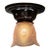 Small Pressed Glass Shade on Brass Light Fixture For Sale