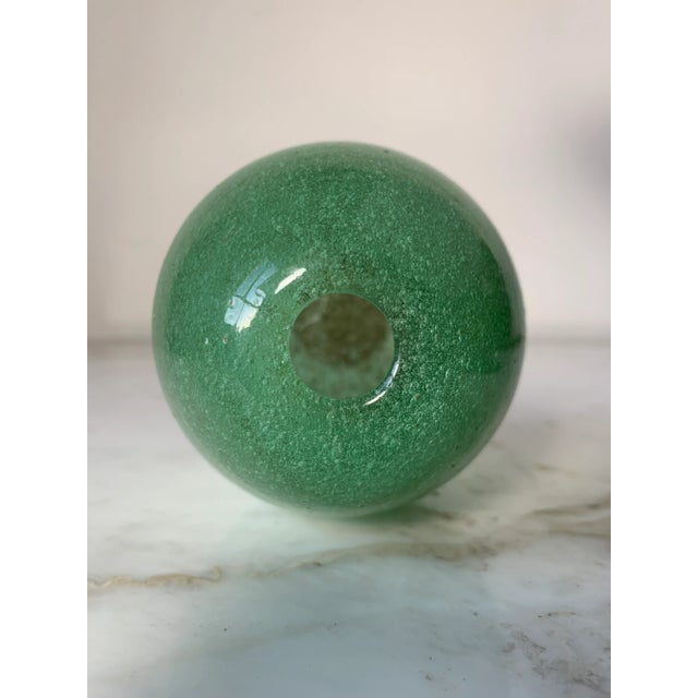 Green Carlo Scarpa Sommerso a Bollicine Vase by Venini Murano Italy, C. 1934-36 Model No. 3596 For Sale - Image 8 of 13