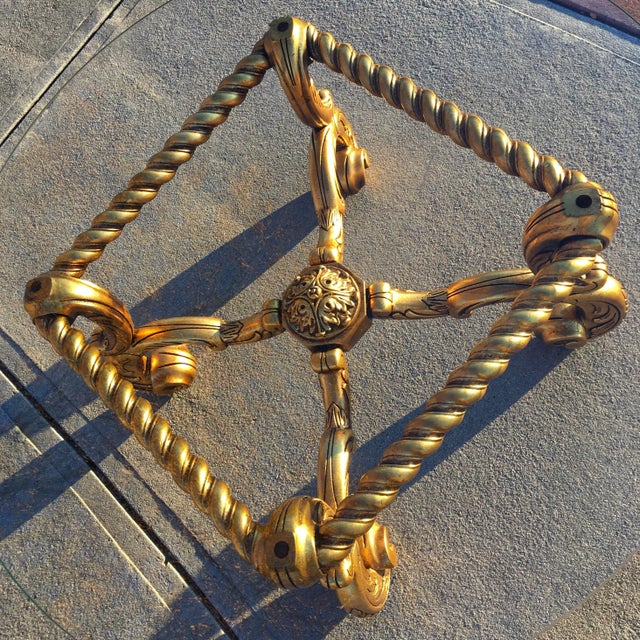 Spanish Rococo Style Carved Giltwood & Glass Coffee Table For Sale - Image 9 of 12
