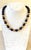 Contemporary Vintage Face Ted Lapis Beaded Necklace With Gold Tone, Spacers in Clap For Sale - Image 3 of 4