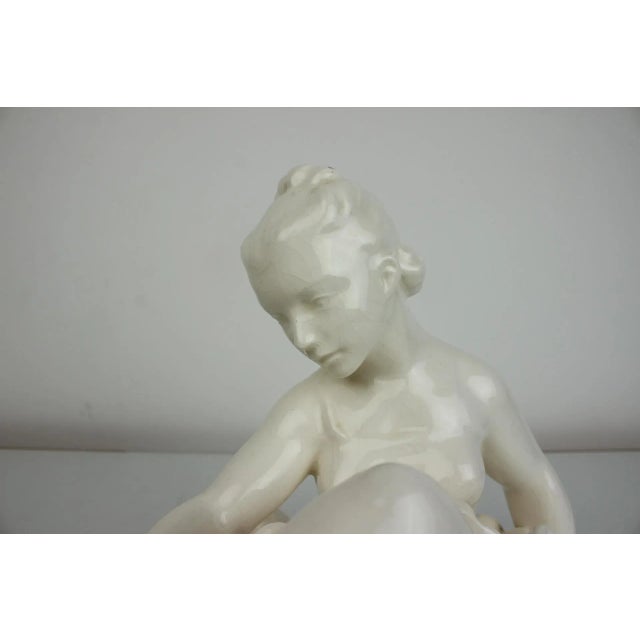 Ceramic Vintage White Porcelain Statue Ballerina, 1962s For Sale - Image 7 of 11