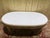 Traditional Oval Coffee Table with Deer Legs and Empire Style Marble Top For Sale - Image 3 of 9