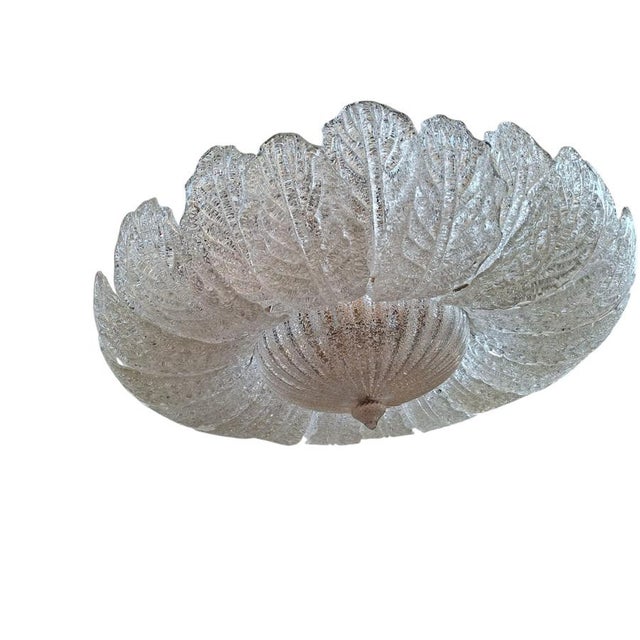 Murano Glass Ceiling Light attributed to Barovier and Toso, 1950, in Very Good conditions. Designed 1950 to 1959 This...