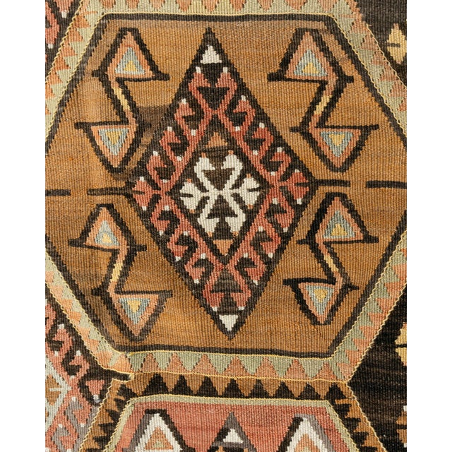 Vintage Circa 1940 Soft Terracotta Turkish Kars Kilim Rug Runner 4'1 X 11'8 For Sale In New York - Image 6 of 11
