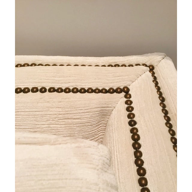 Metal Caracole Modern Off-White Ribbed Chenille Club Chair For Sale - Image 7 of 8