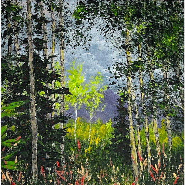 "View Through the Trees" Contemporary Original Impressionist Style Landscape Painting by Deb Bossert For Sale - Image 6 of 7