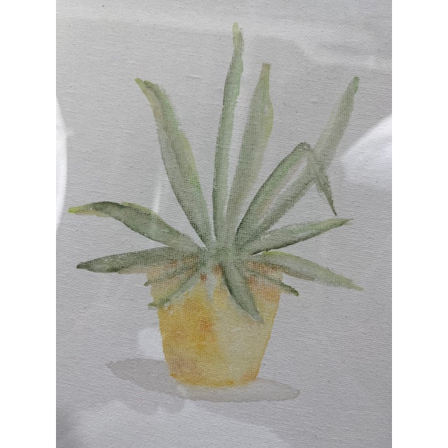 Wood Original Botanical Watercolors in Hand Painted Frames a Pair For Sale - Image 7 of 13