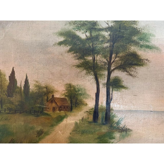 Early 19th Century Dutch Landscape “Cottage Retreat” - Oil on Canvas For Sale - Image 4 of 13