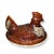 Vintage Hull Pottery USA Brown Drip Large Hen Chicken Nest Casserole Tureen Dish