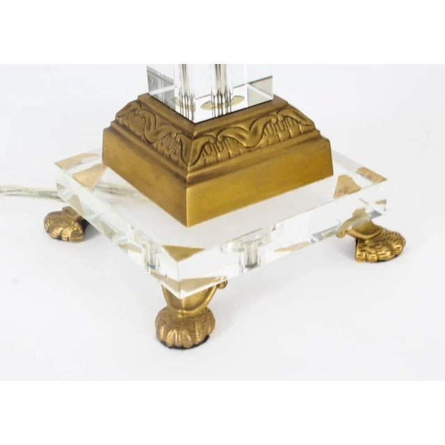 Corinthian Column Ormolu & Glass Table Lamps, Mid-20th Century, Set of 4 For Sale - Image 12 of 18