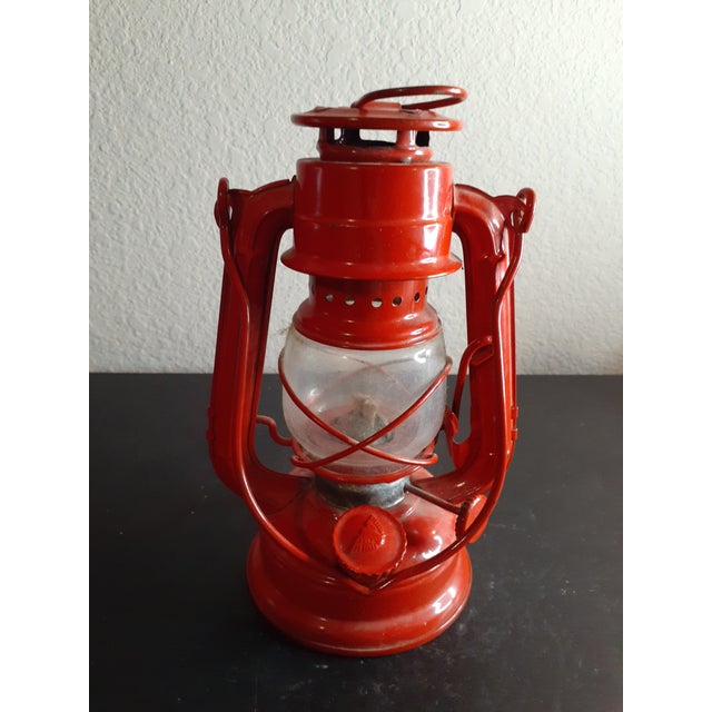 Glass 1950s Winged Wheel No 350 Red Oil Lantern For Sale - Image 7 of 7