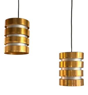 Mid-Century Copper Pendant Shades by Carl Thore for Granhaga Sweden, 1960, Set of 2