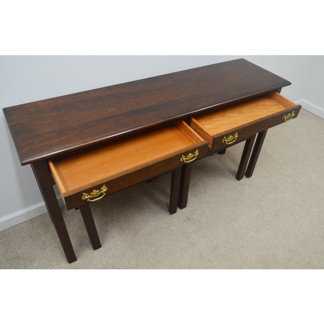 Stickley Anniversary Cherry Console Table With 2 Benches Chairish