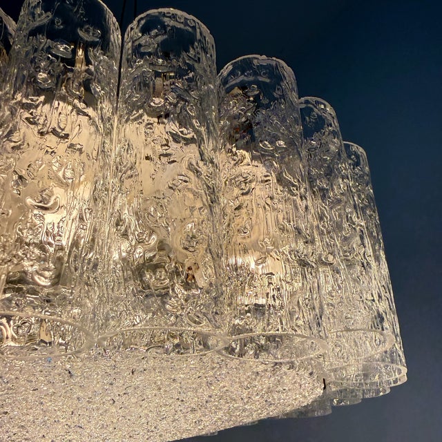 1970s Vintage German Ice Glass Ceiling Lamp from Doria Leuchten, Germany, 1970s For Sale - Image 5 of 18
