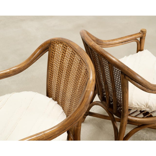 Pair of McGuire Organic Modern Rattan and Cane Armchairs For Sale - Image 11 of 18