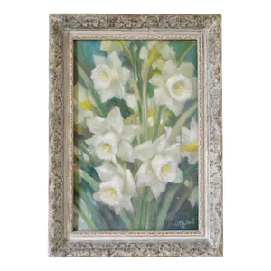 French Oil Painting of Daffodils John-Strevens