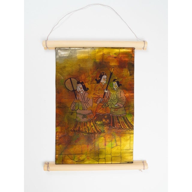Contemporary Japanese Ceremonial Silk Wall Tapestry by Renaras For Sale - Image 3 of 4