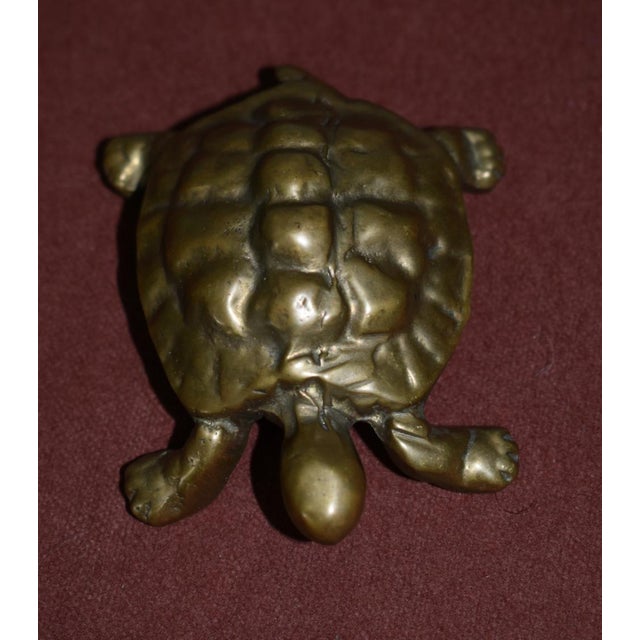 Metal Vintage Small Set of Three Brass & Bronze Assorted Turtles For Sale - Image 7 of 12