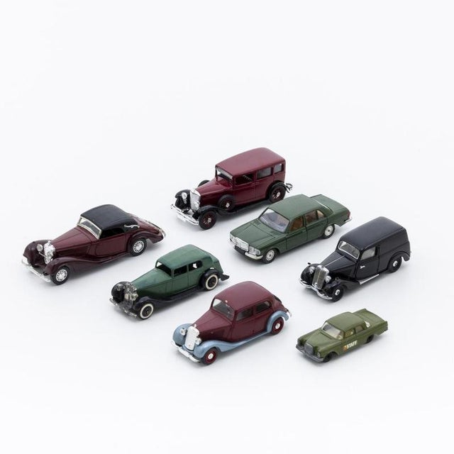 Miniature Mercedes-Benz Cars, Set of 7 For Sale - Image 6 of 6