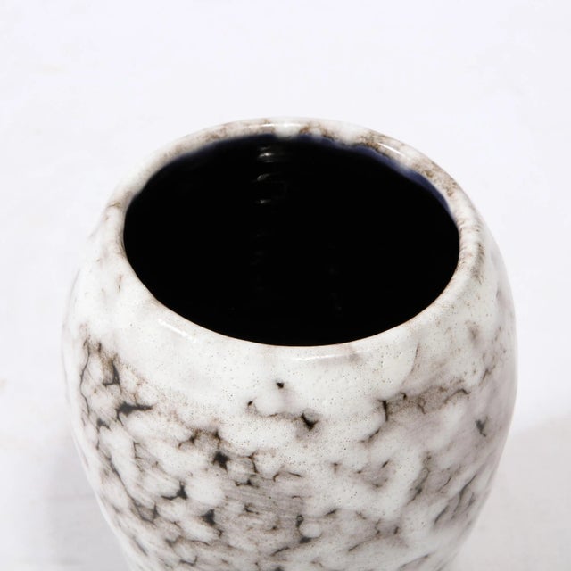 Mid-Century Modernist White and Earth Toned Ceramic Vase For Sale - Image 9 of 10