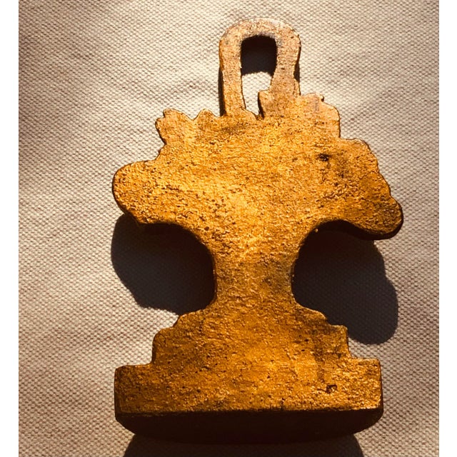 Antique Cast Iron Floral Basket Doorstop - Hand-Painted, Circa 1900 For Sale - Image 10 of 11