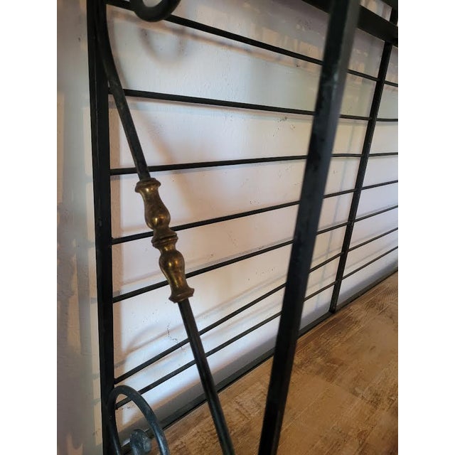 Black Wrought Iron Wine Baker’s Rack With Butcher Block Shelf by French Perfit Fils Ltd. For Sale - Image 8 of 18