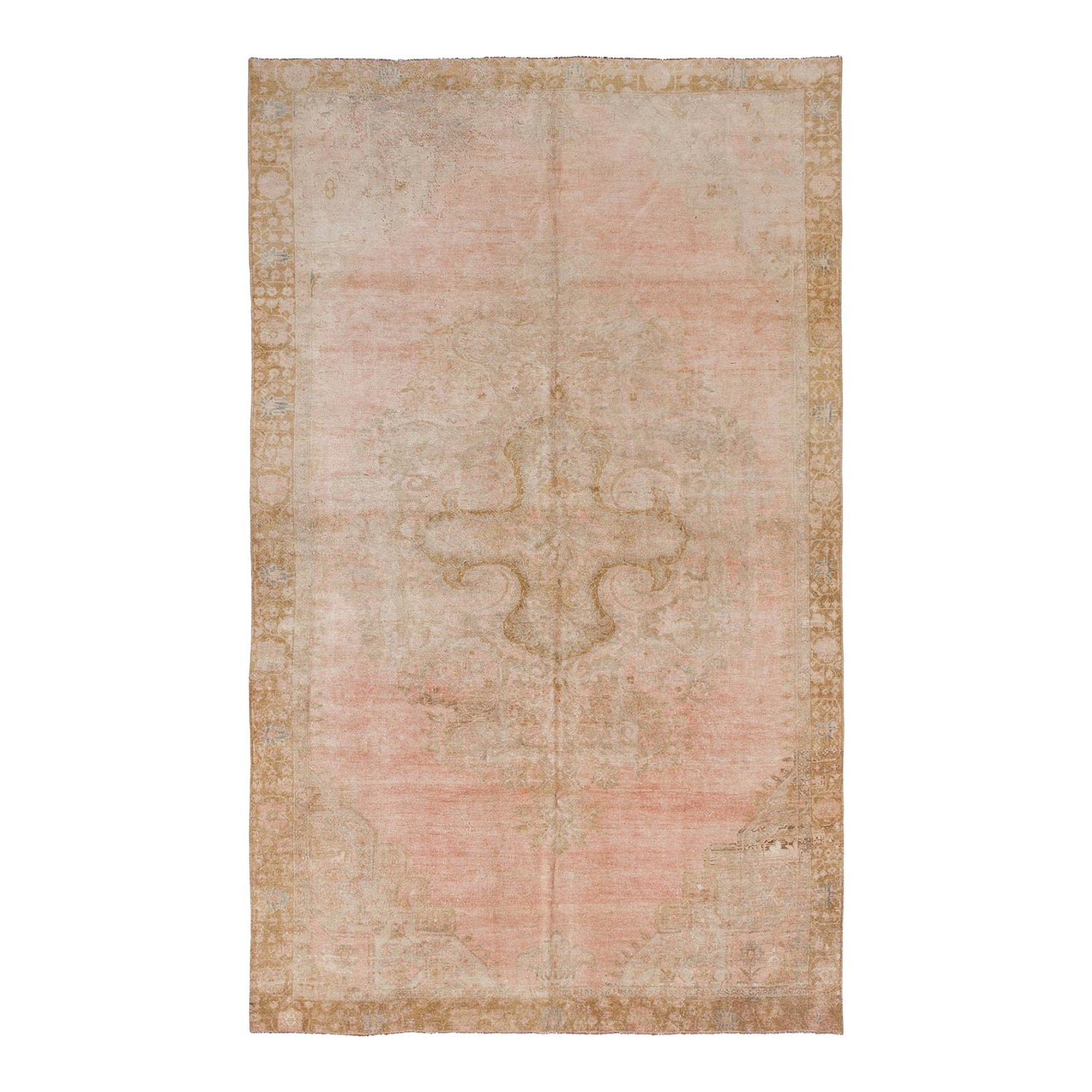 Faded Large Vintage Turkish Kars Rug - 6`11