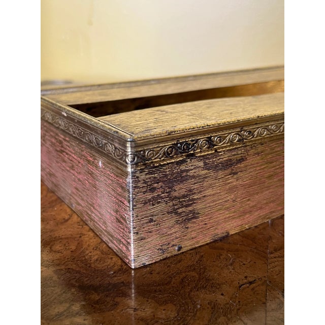 1950s Brass Italianate Tissue Box Cover With Butterflies For Sale - Image 9 of 11