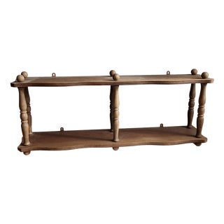 Vintage Wooden Wall Shelf, 1890s For Sale