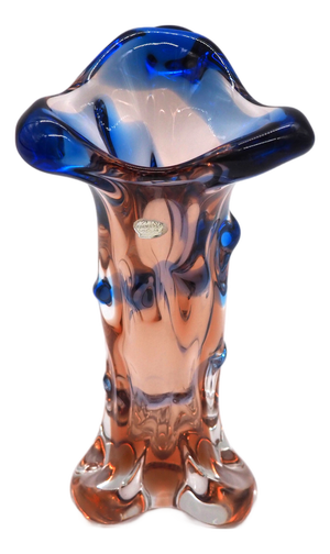 Vintage Bohemian Glass Vase by Karel Zemek for Mstisov, 1960s