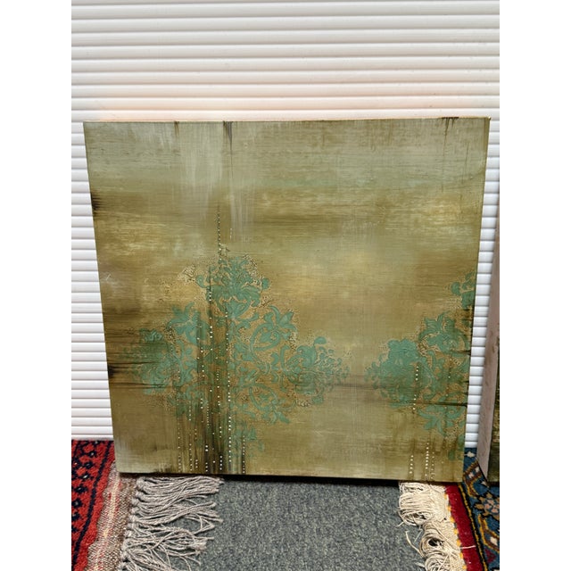 Abstract Lori Del Mar Abstract Acrylic Artworks, Set of Two For Sale - Image 3 of 12