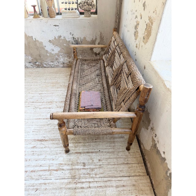 Rope Bench by Adrien Audoux & Frida Minet, 1950s For Sale - Image 11 of 18